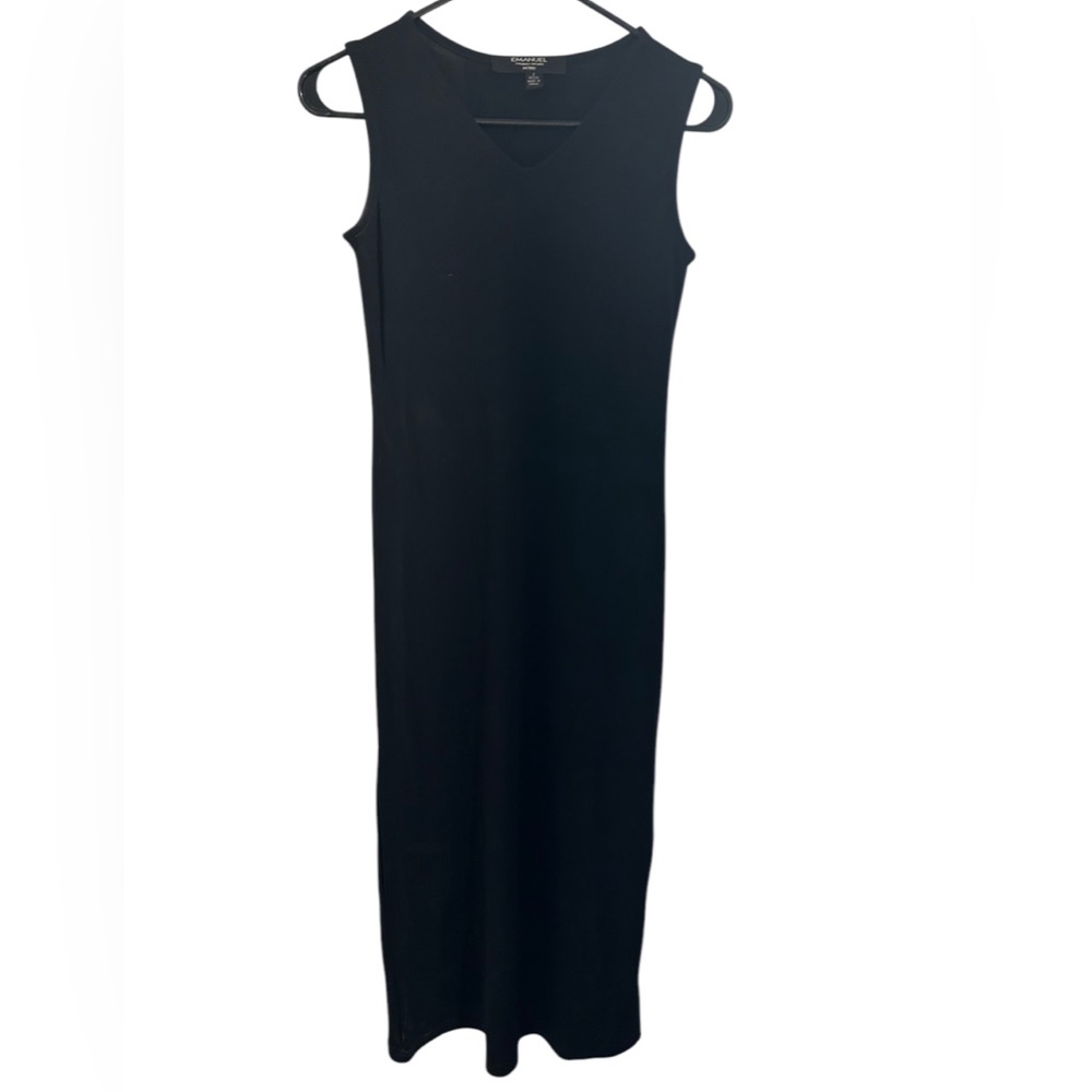 Emanuel Ungaro Stretch Knit Little Black Midi Dress